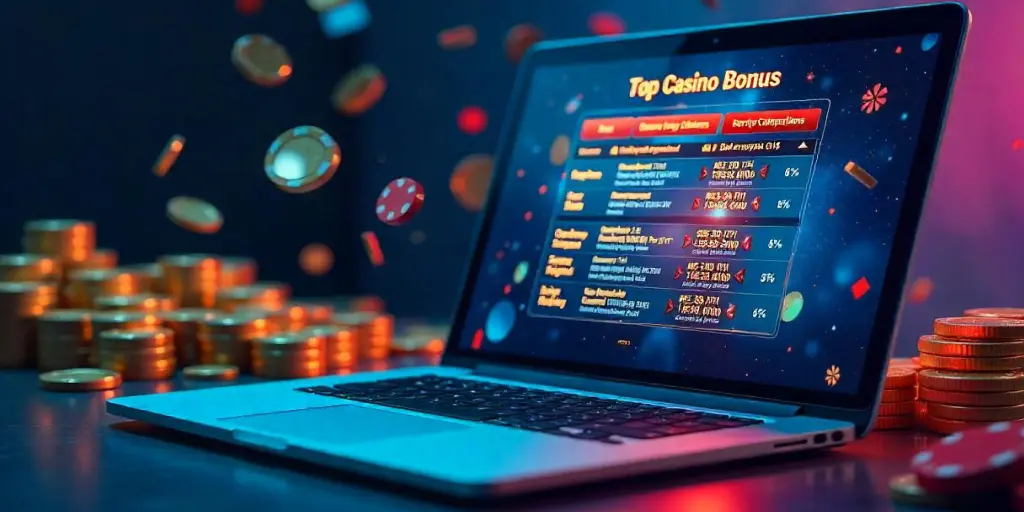 ranking of casino bonuses on laptop